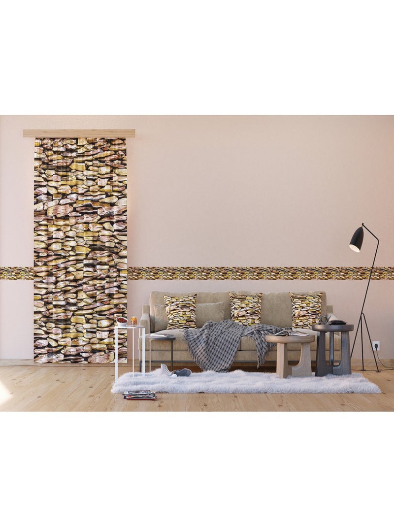 Frise auto-collante Pierres jaunes - 1 rouleau de 14 cm x 500 cm Multicolore - Kiabi