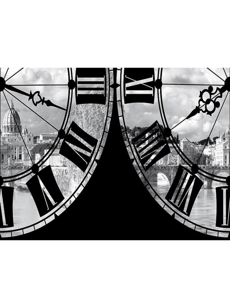 Frise auto-collante Roma With Clock - 1 rouleau de 14 cm x 500 cm Noir Noir - Kiabi