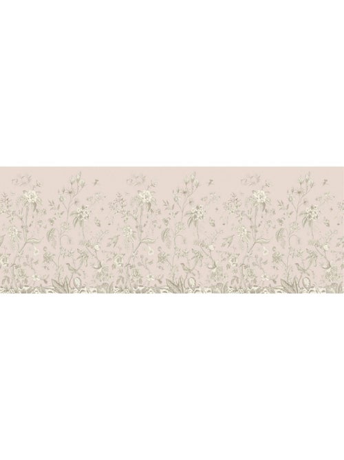 Frise auto-collante rose avec des fleurs - 1 rouleau - Kiabi