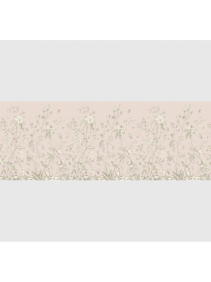 Frise auto-collante rose avec des fleurs - 1 rouleau Multicolore - Kiabi