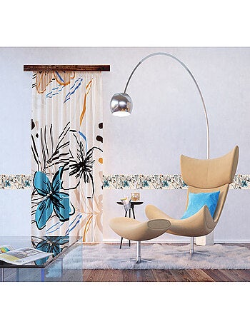 Frise auto-collante rose avec fleurs dessin 1 rouleau