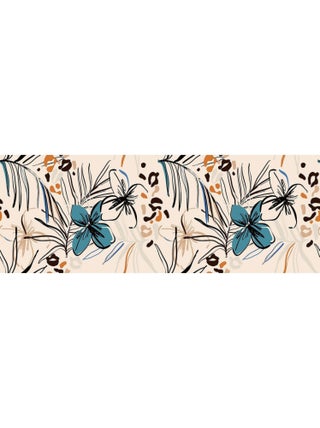 Frise auto-collante rose avec fleurs dessin 1 rouleau
