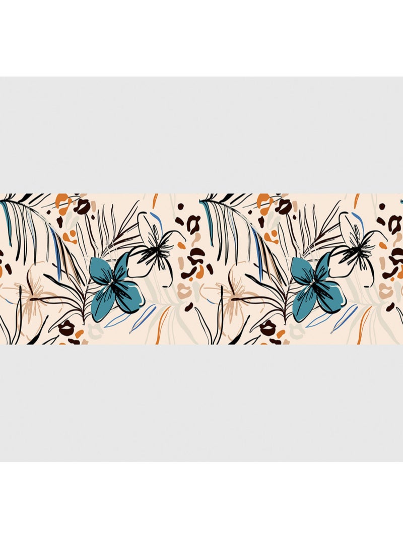 Frise auto-collante rose avec fleurs dessin 1 rouleau Multicolore - Kiabi