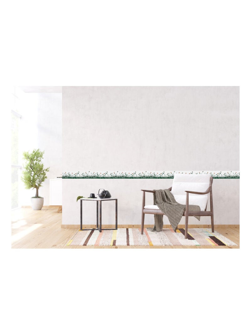 Frise auto-collante Silhouette d'herbe et papillon Blanc - Kiabi