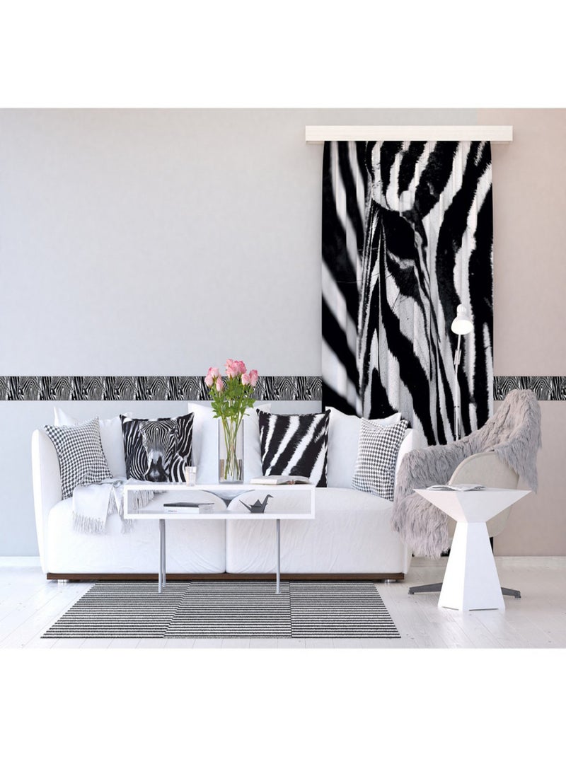 Frise auto-collante Zebra - 1 rouleau de 14 cm x 500 cm Noir Noir - Kiabi