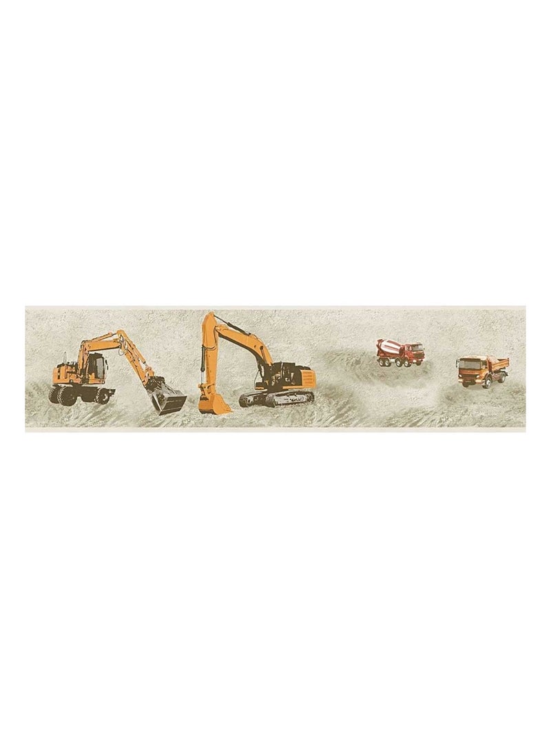 Frise "Engins de chantier" Sable - Kiabi