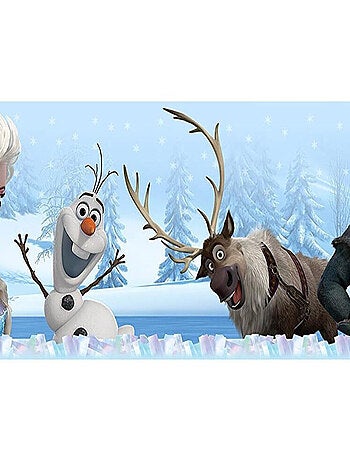 Frise La Reine Des neiges Disney Elsa, Anna, Olaf, Sven et Kristoff sur fond de neige