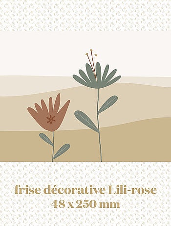 Frise papier peint lili-rose