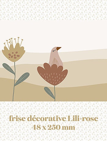 Frise papier peint lili-rose