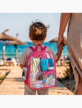 Frozen seau de plage avec accessoires sac à dos et poncho