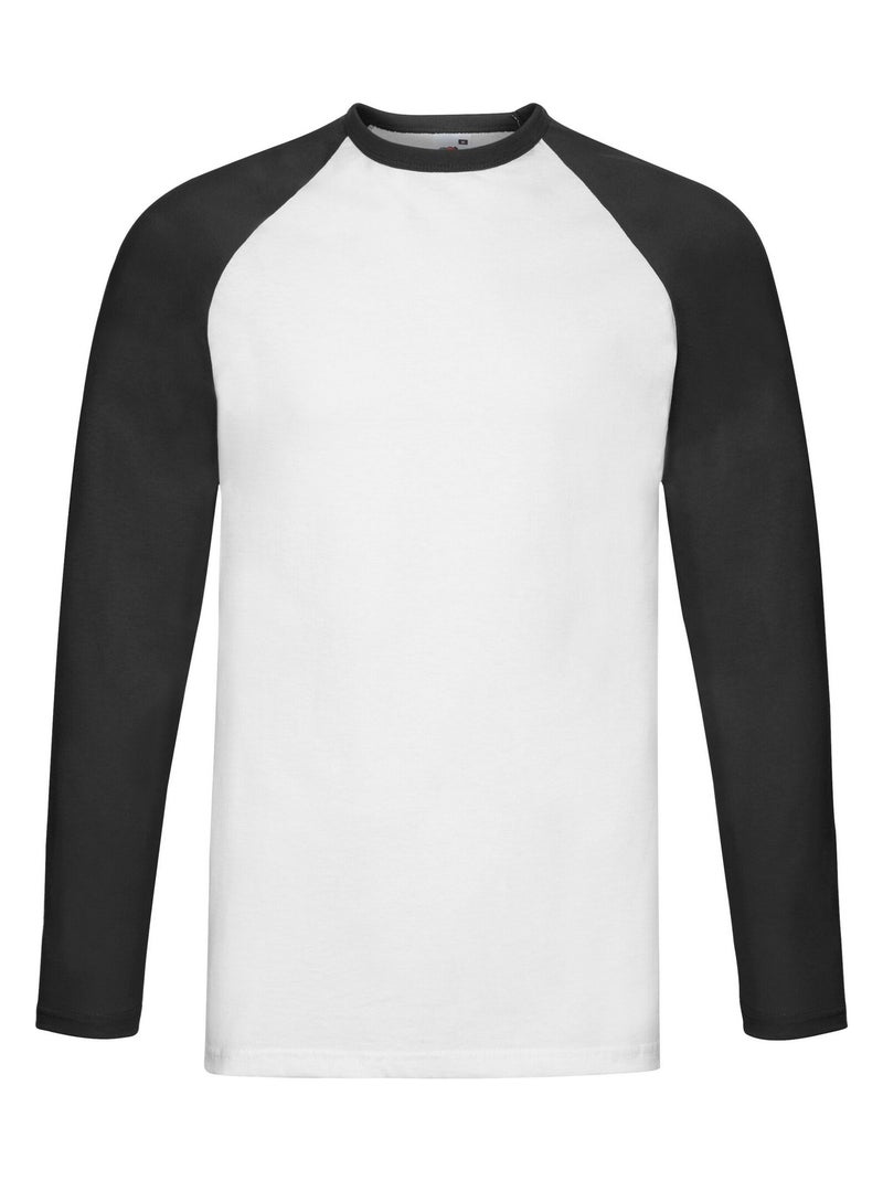 FruÇa of the Loom - T-shirt BASEBALL Blanc Noir - Kiabi