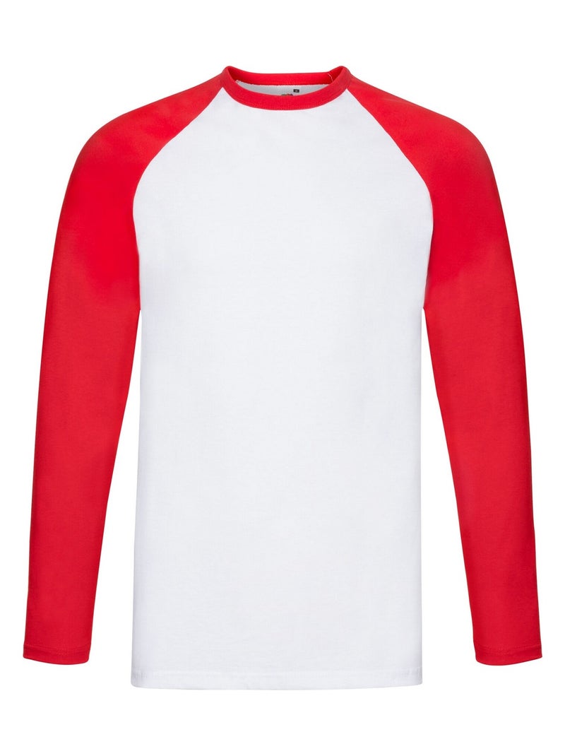 FruÇa of the Loom - T-shirt BASEBALL Blanc Rouge - Kiabi