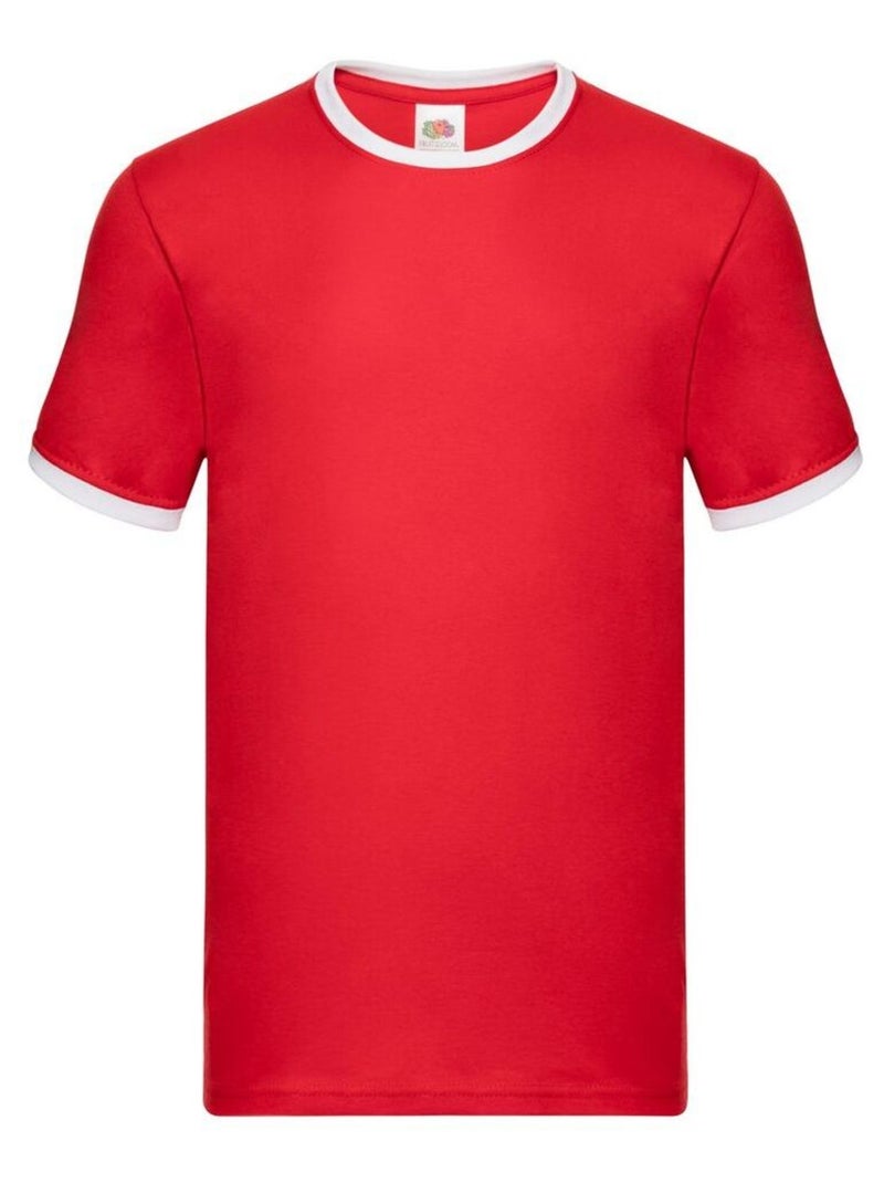 FruÇa of the Loom - T-shirt RINGER Blanc Rouge - Kiabi