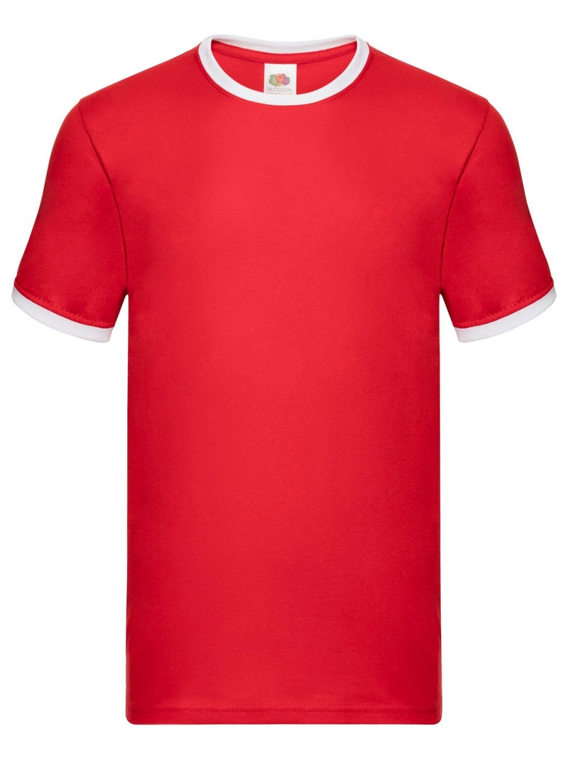 FruÇa of the Loom - T-shirt RINGER Blanc Rouge - Kiabi
