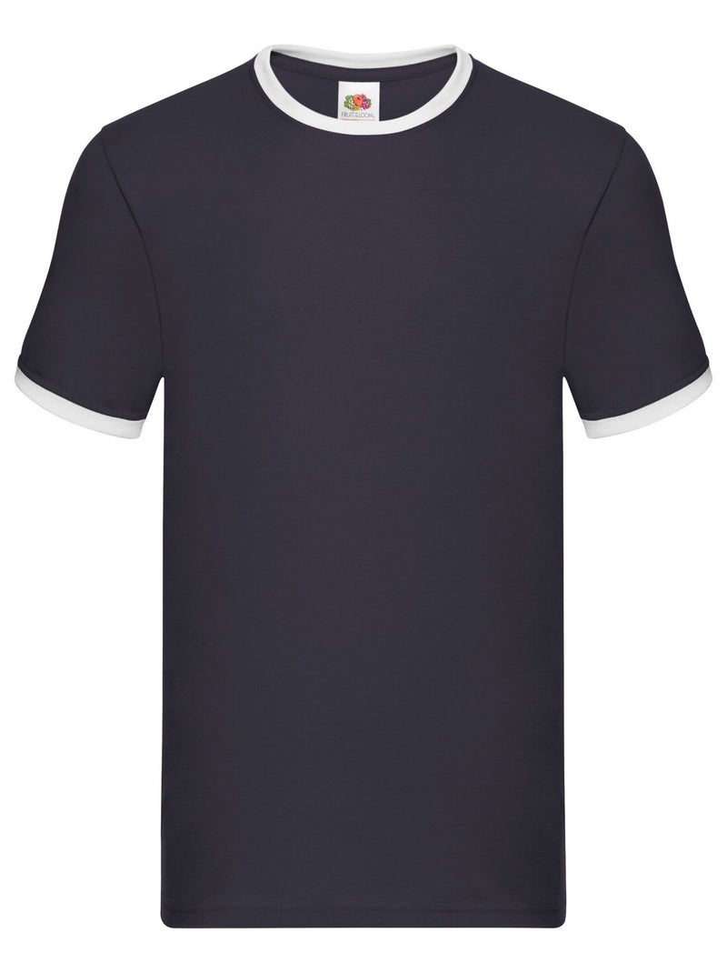 FruÇa of the Loom - T-shirt RINGER Bleu Bleu marine Blanc - Kiabi