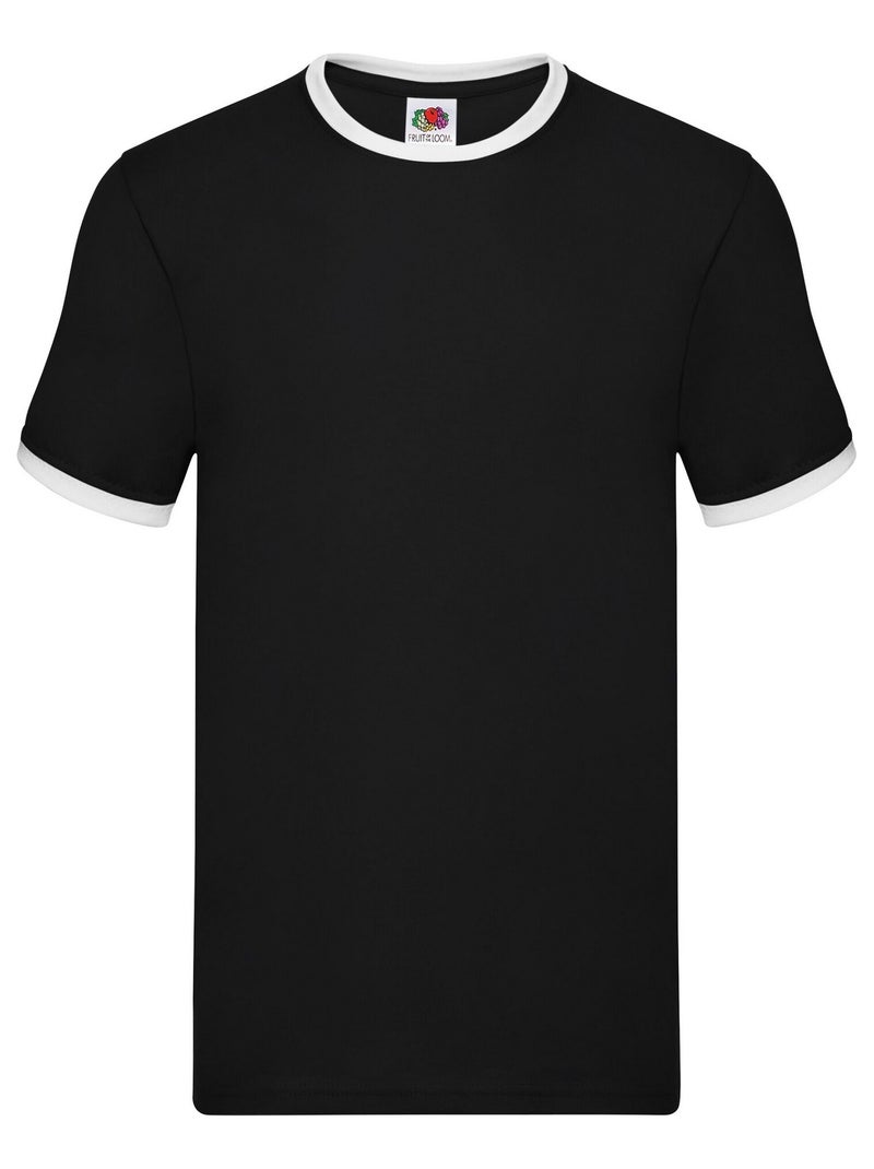 FruÇa of the Loom - T-shirt RINGER Noir Blanc - Kiabi