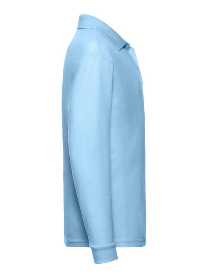 Fruit of the Loom - Polo manches longues Bleu ciel - Kiabi