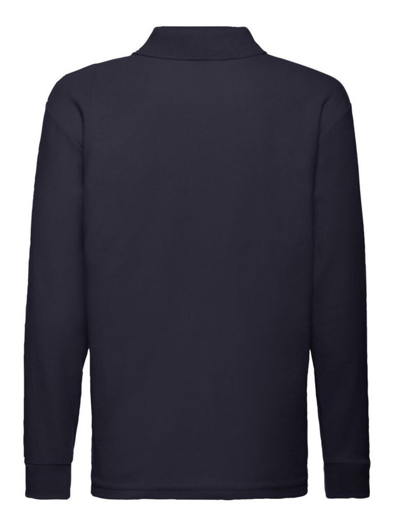 Fruit of the Loom - Polo manches longues Bleu nuit - Kiabi