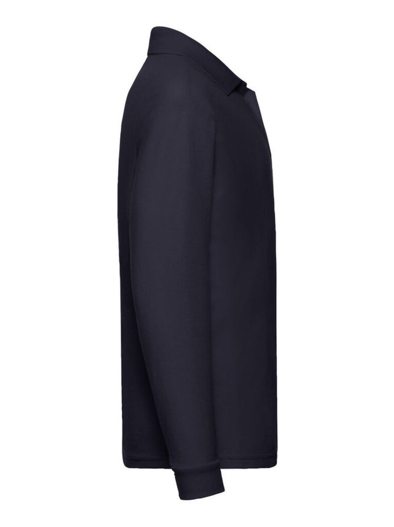 Fruit of the Loom - Polo manches longues Bleu nuit - Kiabi