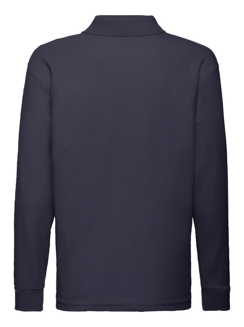 Fruit of the Loom - Polo manches longues Bleu nuit - Kiabi