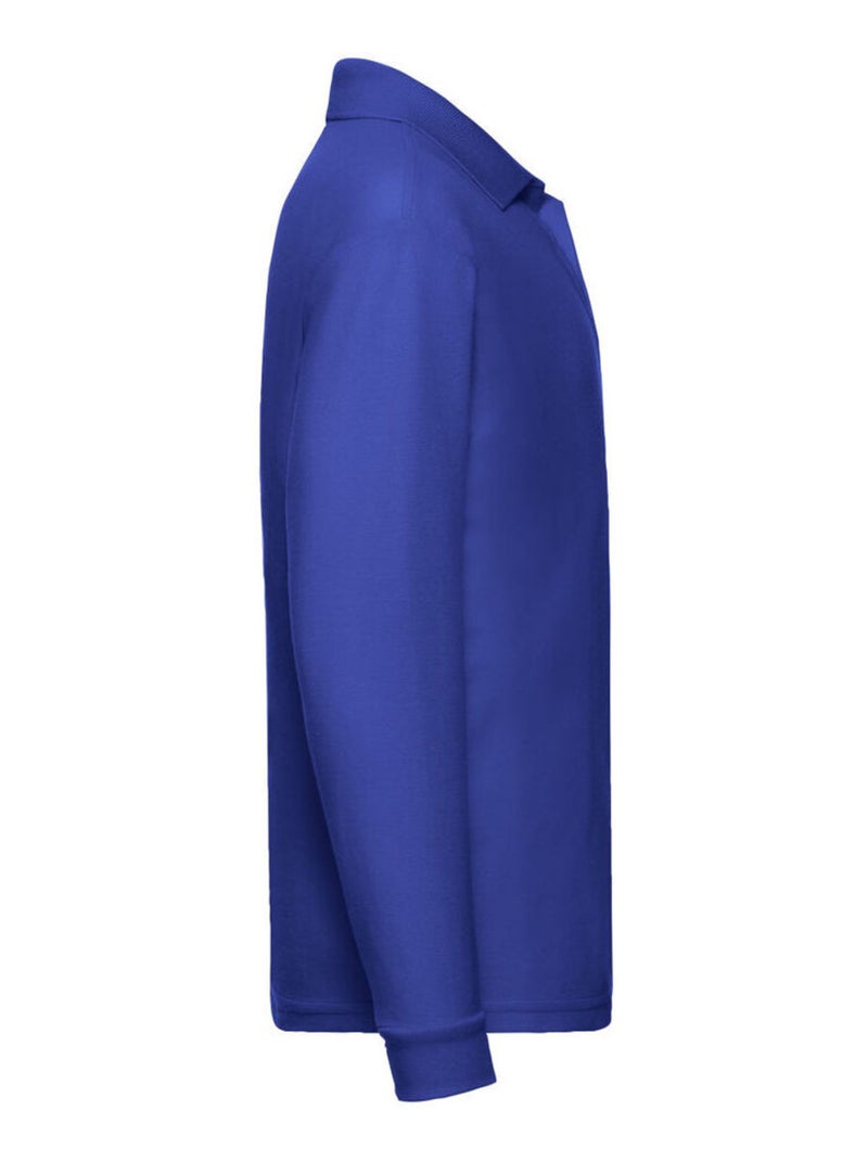 Fruit of the Loom - Polo manches longues Bleu roi - Kiabi