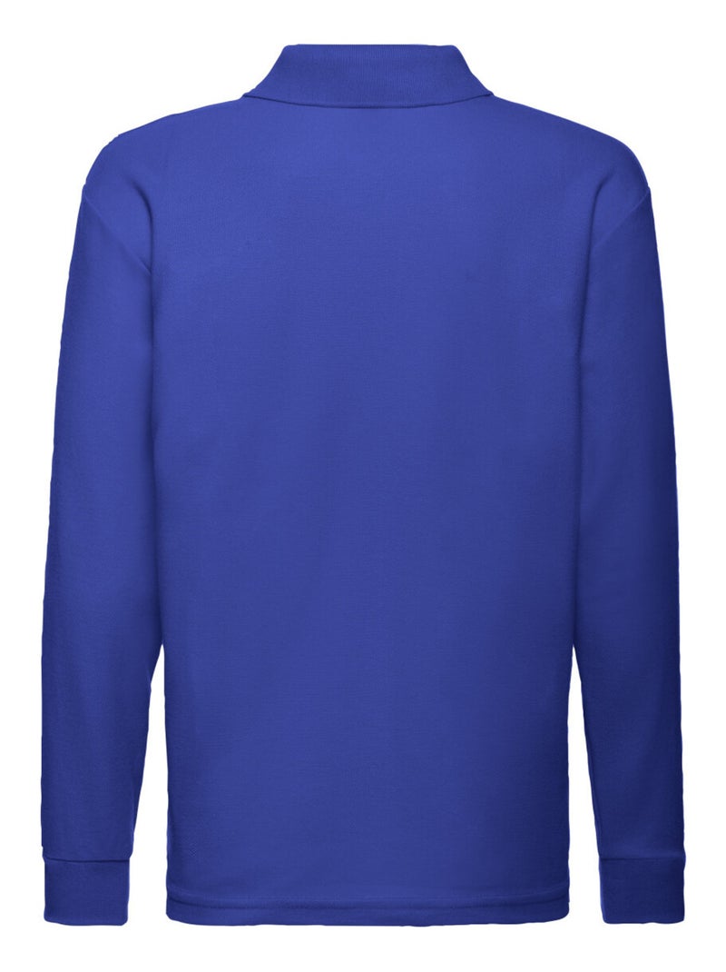 Fruit of the Loom - Polo manches longues Bleu roi - Kiabi