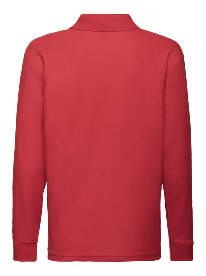 Fruit of the Loom - Polo manches longues Rouge - Kiabi