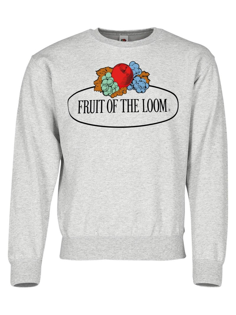 Fruit of the Loom - Sweat VINTAGE Gris chiné - Kiabi