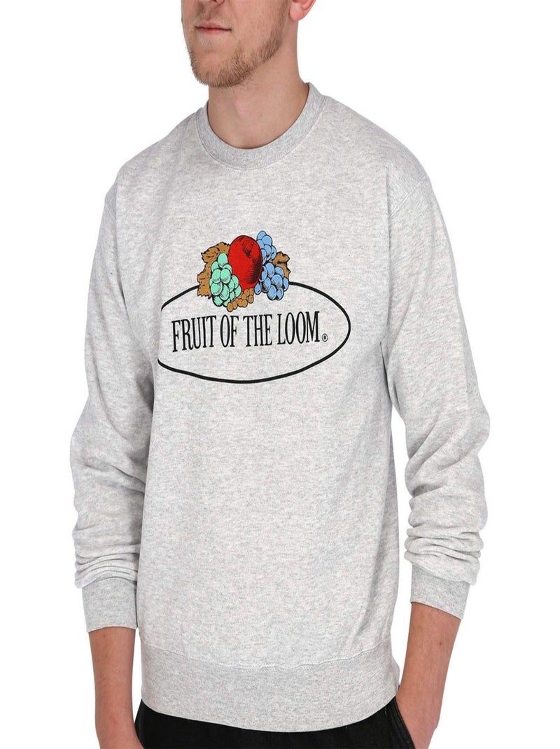 Fruit of the Loom - Sweat VINTAGE Gris chiné - Kiabi
