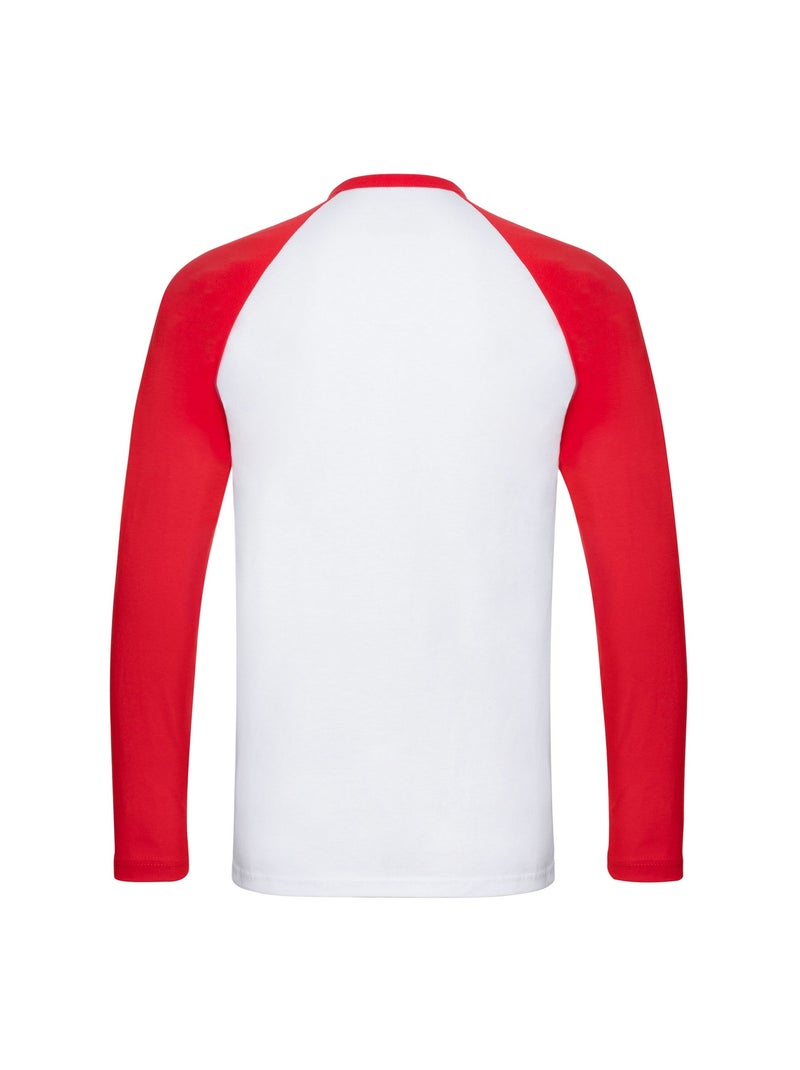 Fruit of the Loom - T-shirt BASEBALL Blanc/Rouge - Kiabi