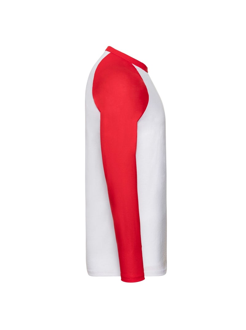 Fruit of the Loom - T-shirt BASEBALL Blanc/Rouge - Kiabi