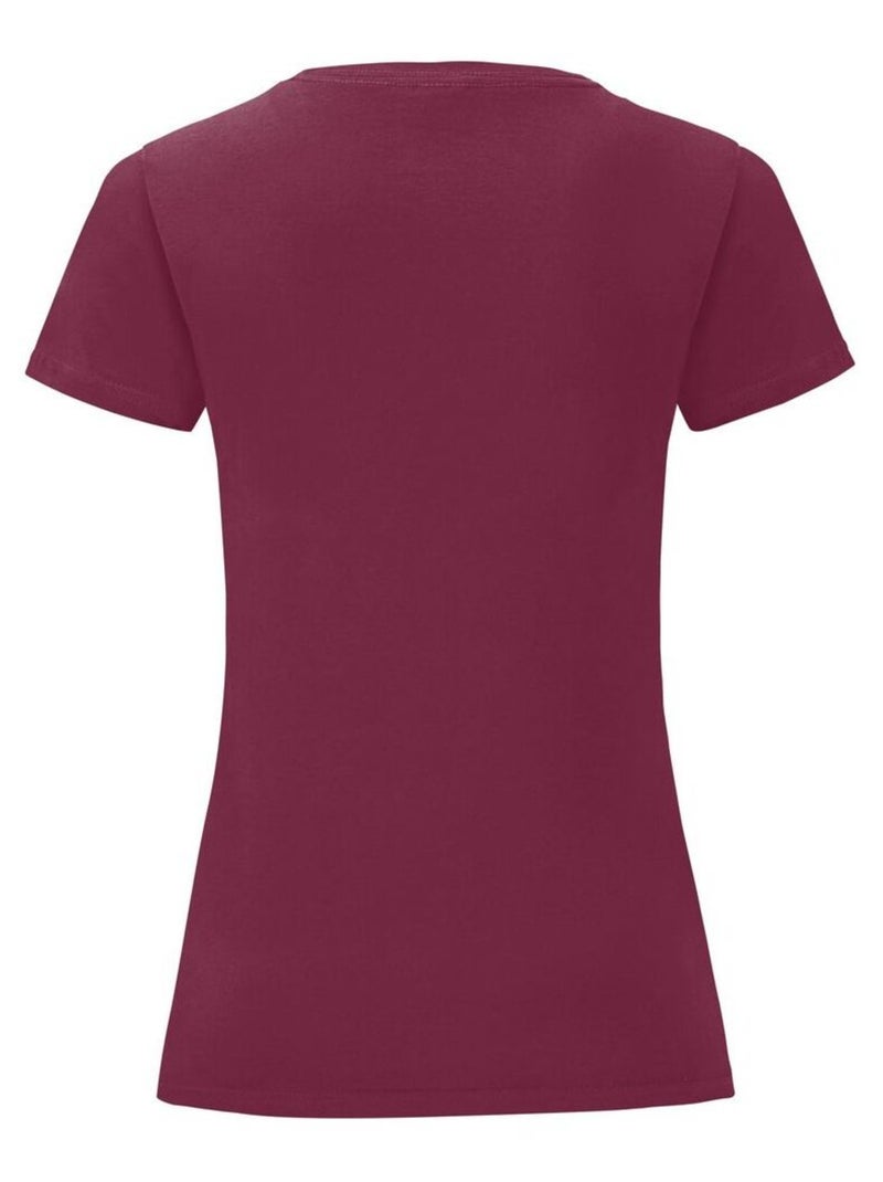 Fruit of the Loom - T-shirt ICONIC Bordeaux - Kiabi
