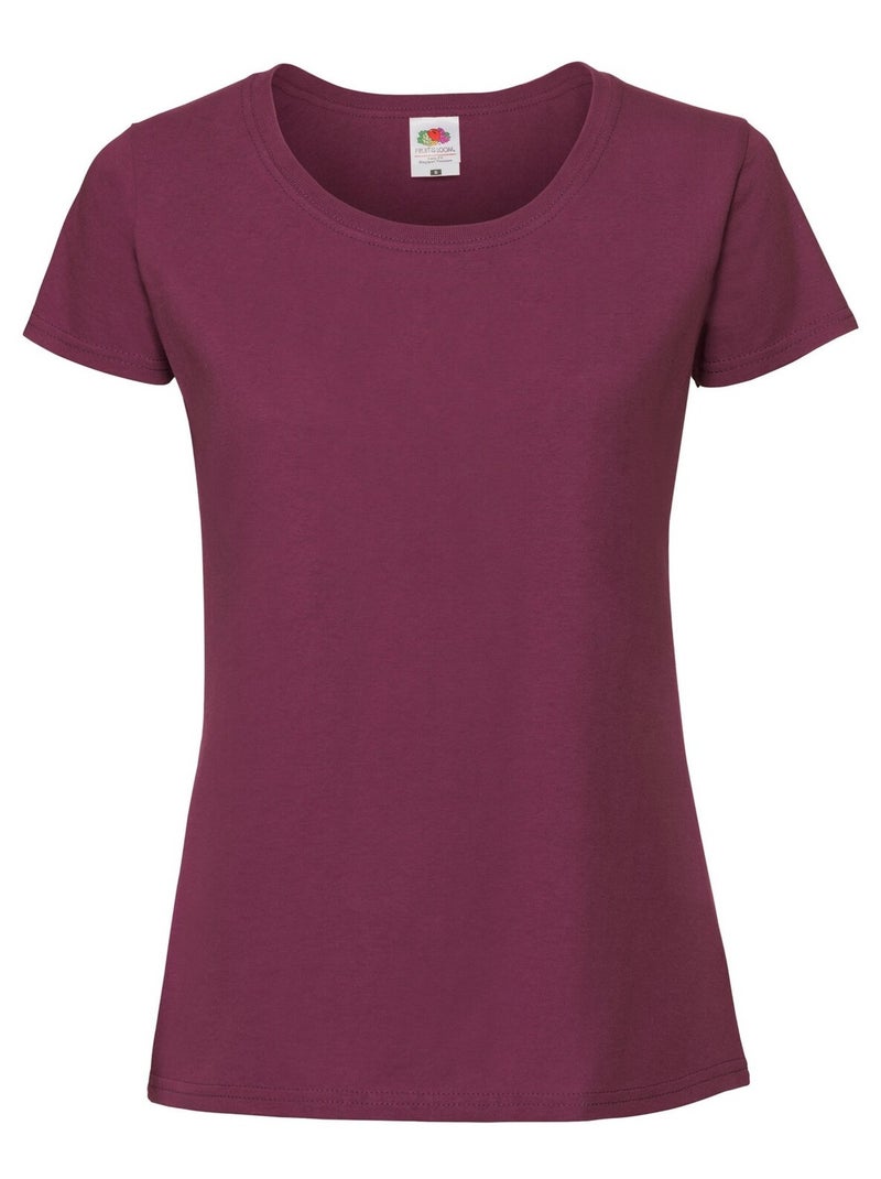 Fruit of the Loom - T-shirt ICONIC Bordeaux - Kiabi