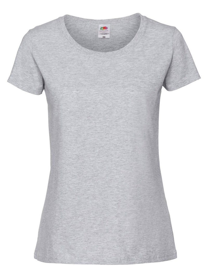 Fruit of the Loom - T-shirt ICONIC Gris chiné - Kiabi