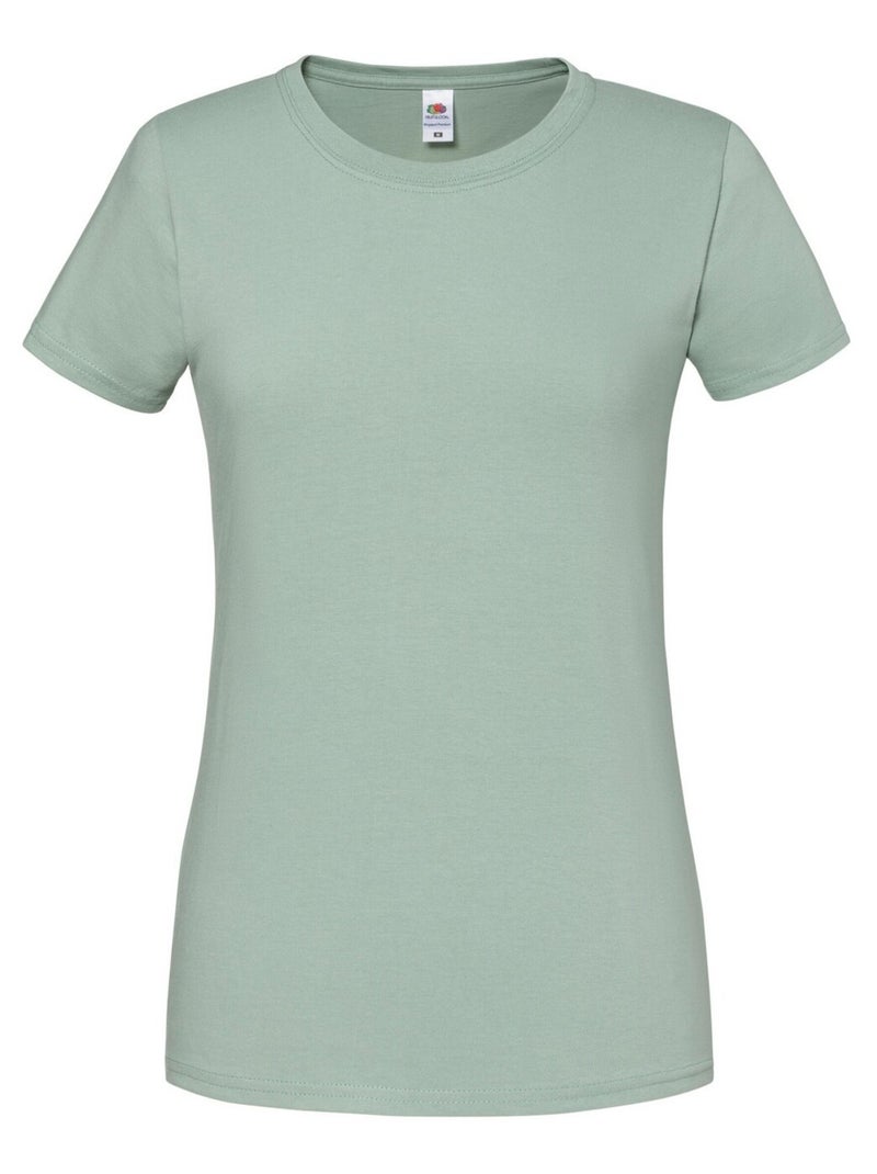 Fruit of the Loom - T-shirt ICONIC Gris Vert - Kiabi