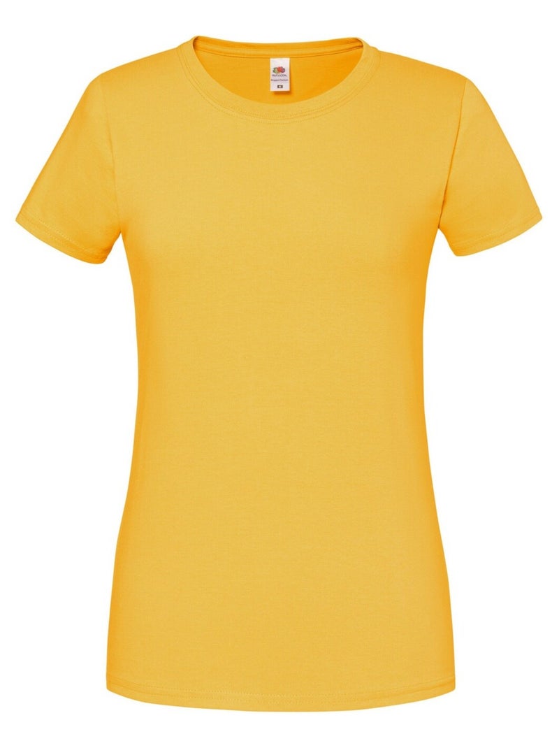 Fruit of the Loom - T-shirt ICONIC Jaune - Kiabi
