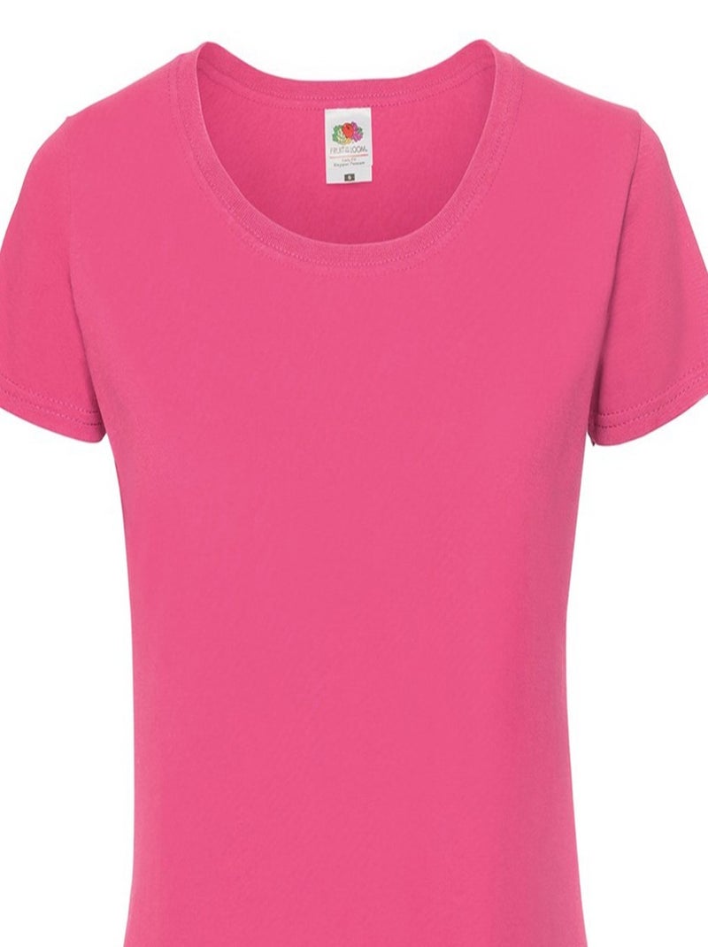 Fruit of the Loom - T-shirt ICONIC Rose fushia - Kiabi