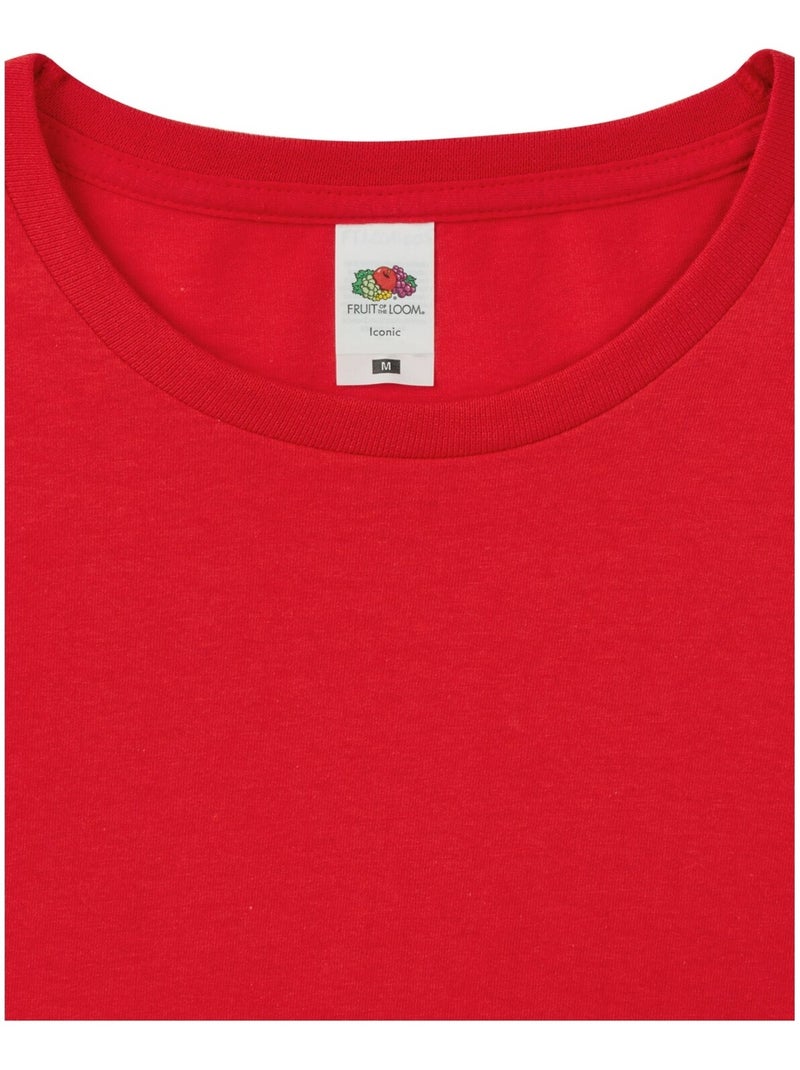 Fruit of the Loom - T-shirt ICONIC Rouge - Kiabi