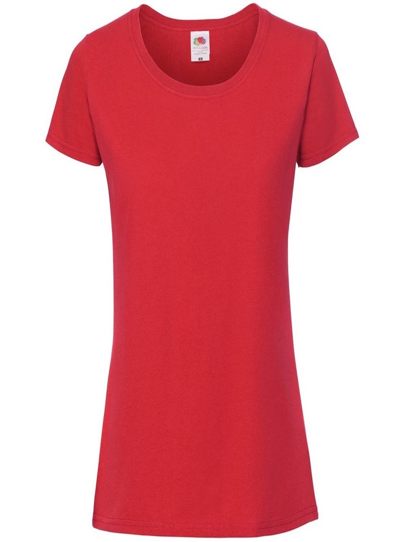 Fruit of the Loom - T-shirt ICONIC Rouge - Kiabi