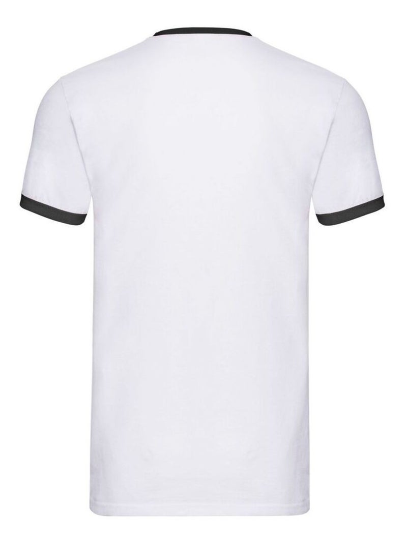 Fruit of the Loom - T-shirt RINGER Blanc Noir - Kiabi