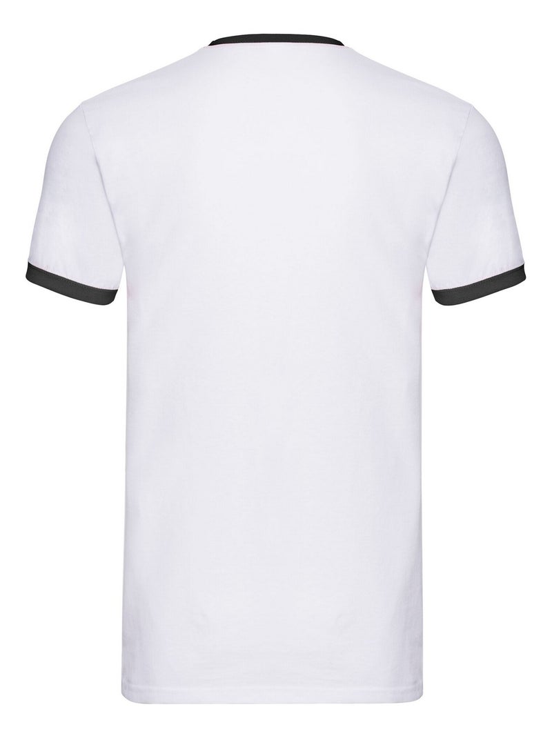 Fruit of the Loom - T-shirt RINGER Blanc Noir - Kiabi