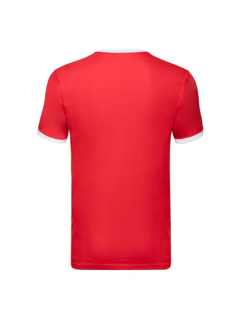 Fruit of the Loom - T-shirt RINGER Blanc Rouge Blanc - Kiabi