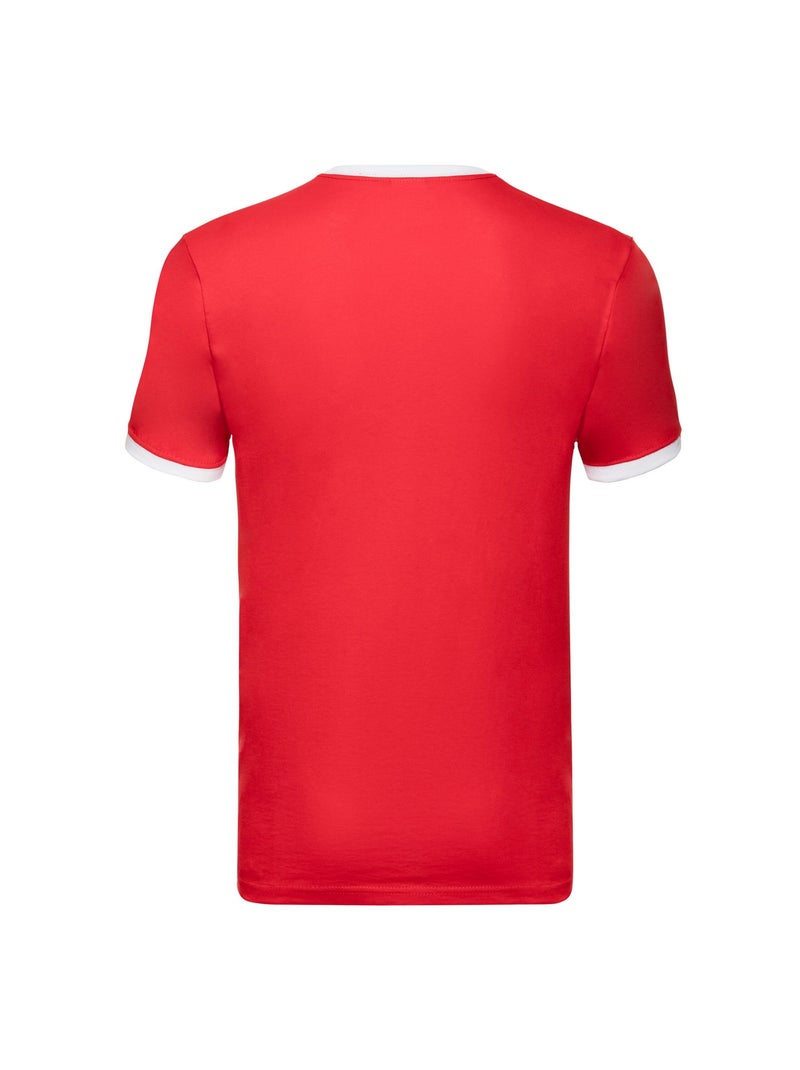 Fruit of the Loom - T-shirt RINGER Blanc Rouge Blanc - Kiabi