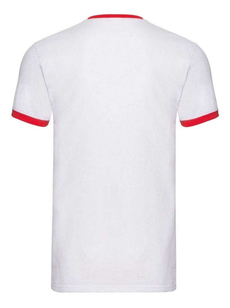 Fruit of the Loom - T-shirt RINGER Blanc Rouge - Kiabi