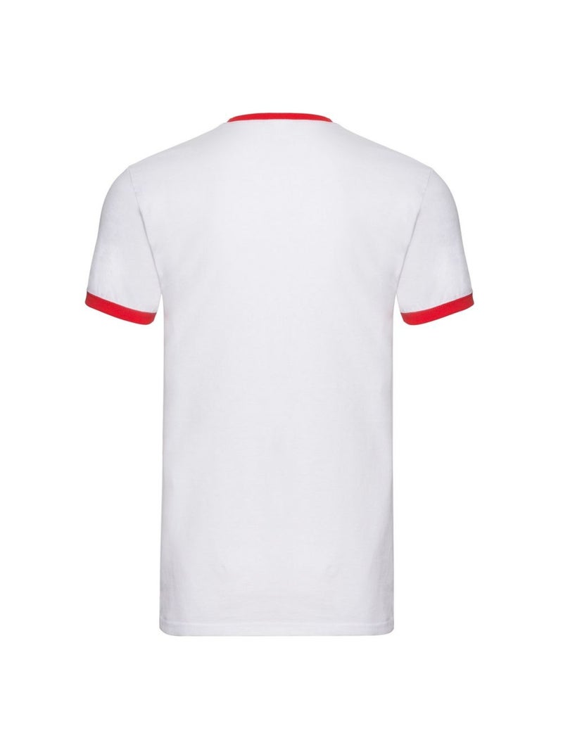Fruit of the Loom - T-shirt RINGER Blanc/Rouge - Kiabi