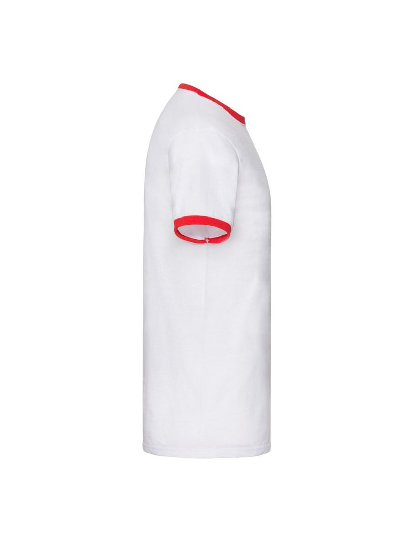 Fruit of the Loom - T-shirt RINGER Blanc/Rouge - Kiabi