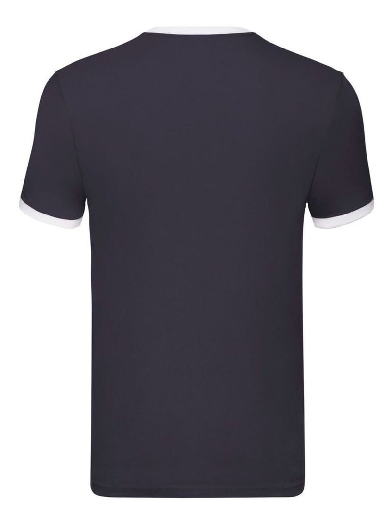Fruit of the Loom - T-shirt RINGER Bleu Bleu marine Blanc - Kiabi