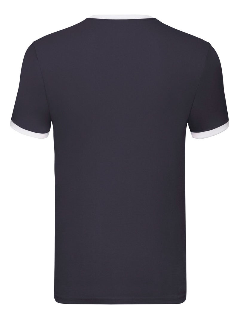 Fruit of the Loom - T-shirt RINGER Bleu Bleu marine Blanc - Kiabi