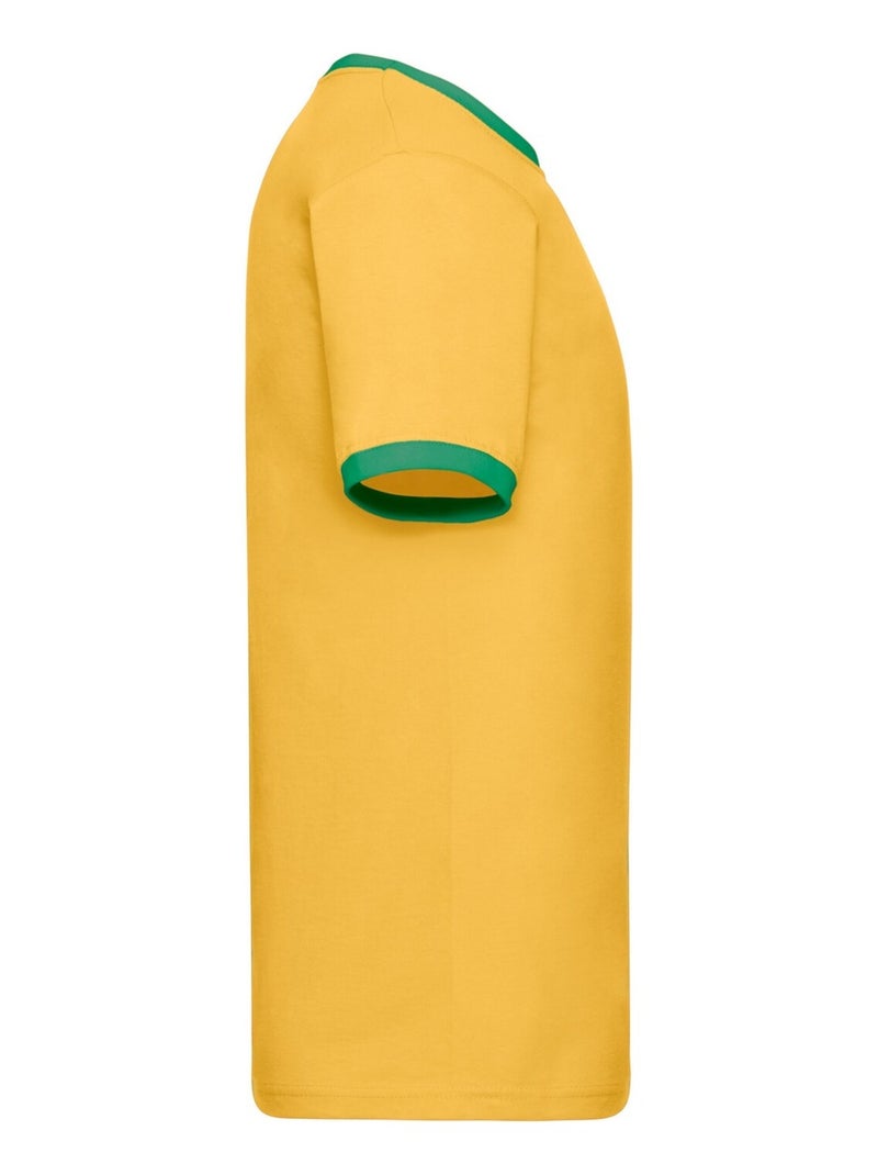Fruit of the Loom - T-shirt RINGER Jaune moutarde - Kiabi
