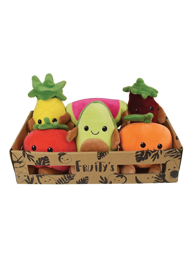 Fruity's Cagette de 6 peluches fruits et légumes Multicolore - Kiabi